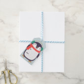 Penguin Kerstmis Cadeaulabel (Met Touw)