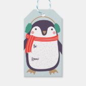 Penguin Kerstmis Cadeaulabel (Voorkant)