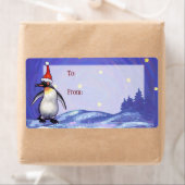 Penguin Kerstmis Etiket (Insitu)