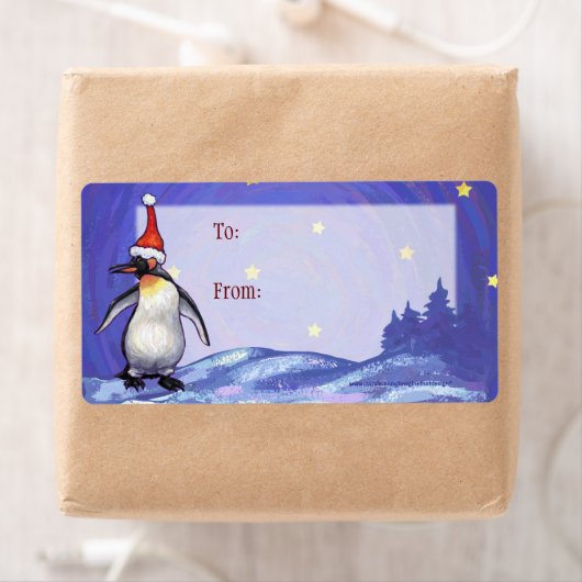 Penguin Kerstmis Etiket (Insitu)