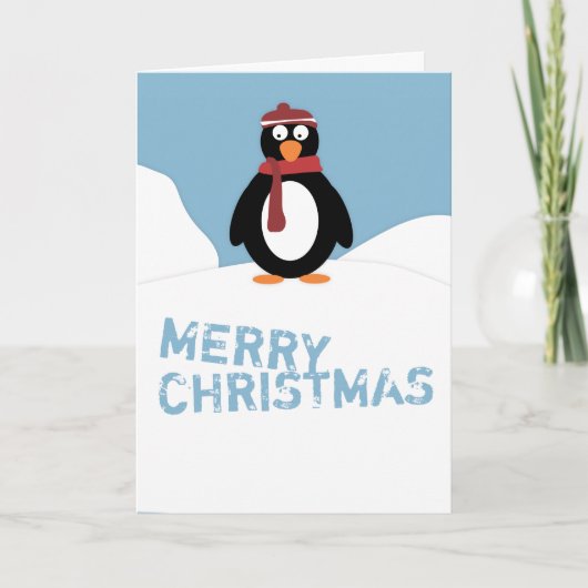 Penguin Kerstmis Feestdagen Kaart (Voorkant)