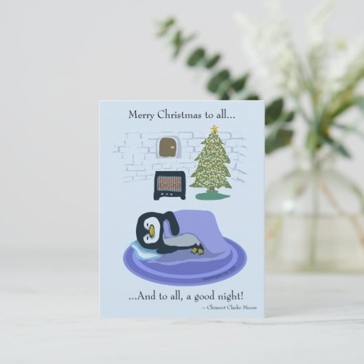 Penguin Kerstmis Feestdagenkaart (Staand voorkant)