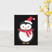 Penguin Kerstmis Kaart (Gele Bloem)