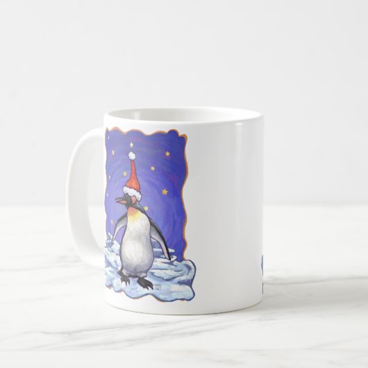 Penguin Kerstmis Koffiemok (Voorkant links)