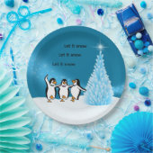 Penguin Kerstmis Papieren Bordje (Feest)
