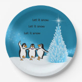Penguin Kerstmis Papieren Bordje (Voorkant)