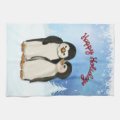 Penguin Kerstmis Theedoek (Horizontaal)