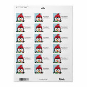Penguin Kerstmis vakantie retour adres label (Full Sheet)