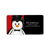 Penguin Kerstmis vakantie retour adres label (Voorkant)