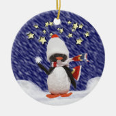 Penguin Kerstparadise Keramisch Ornament (Voorkant)