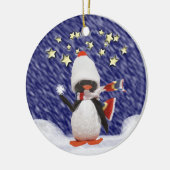 Penguin Kerstparadise Keramisch Ornament (Links)