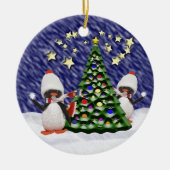 Penguin Kerstparadise Keramisch Ornament (Voorkant)
