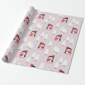 Penguin-kerstpatroon Cadeaupapier (Uitgerold)