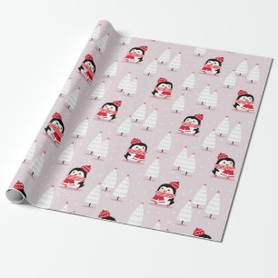 Penguin-kerstpatroon Cadeaupapier
