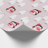 Penguin-kerstpatroon Cadeaupapier (Hoek)