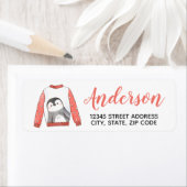 Penguin KerstSweater Return Address Label (Insitu)