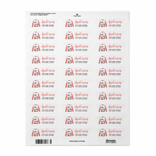 Penguin KerstSweater Return Address Label (Full Sheet)