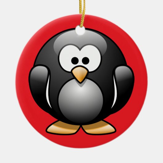 Penguin-kerstversiering Keramisch Ornament (Voorkant)