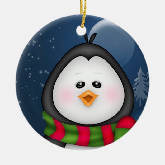 Penguin-kerstversiering Keramisch Ornament (Voorkant)
