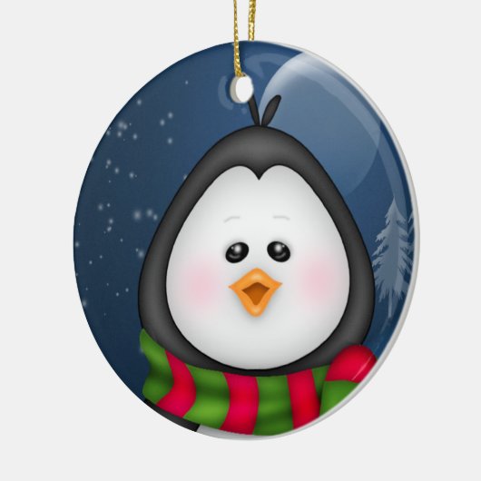 Penguin-kerstversiering Keramisch Ornament (Links)