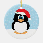 Penguin-kerstversiering Keramisch Ornament (Achterkant)