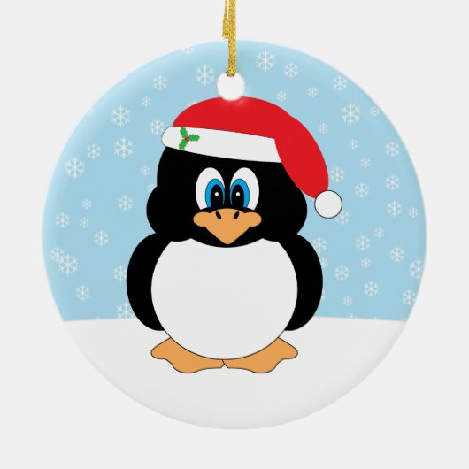 Penguin-kerstversiering Keramisch Ornament (Achterkant)