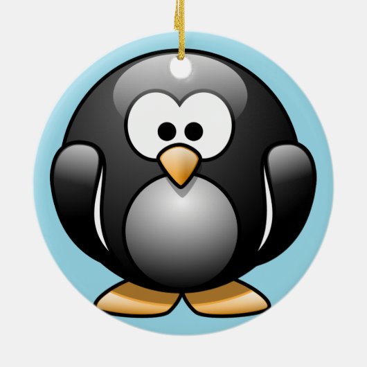Penguin-kerstversiering Keramisch Ornament (Achterkant)