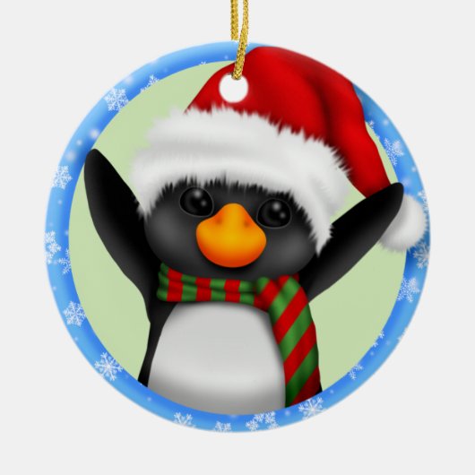 Penguin-kerstversiering Keramisch Ornament (Voorkant)