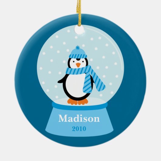 Penguin-kerstversiering Keramisch Ornament (Achterkant)