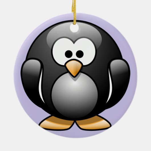 Penguin-kerstversiering Keramisch Ornament (Achterkant)