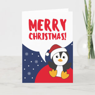 Penguin-kerstwinter winterdieren Penguins-hol Feestdagen Kaart