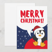 Penguin-kerstwinter winterdieren Penguins-hol Feestdagenkaart (Voorkant / Achterkant)