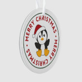 Penguin-kerstwintersneeuw Ornament (voorkant)