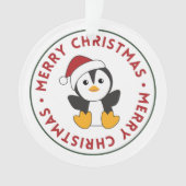 Penguin-kerstwintersneeuw Ornament (voorkant)