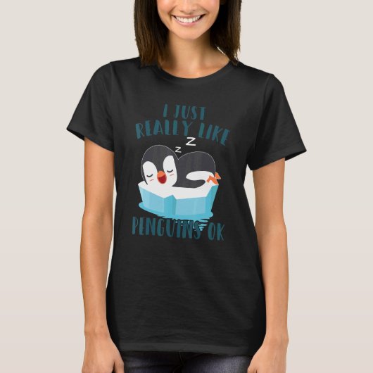 Penguin Kids I Just Really Like Penguins Ok T-shirt (Voorkant)