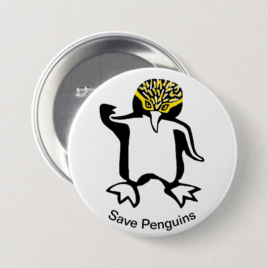 Penguin - knop ronde button 7,6 cm (Voorkant /achterkant)