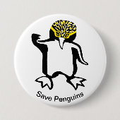 Penguin - knop ronde button 7,6 cm (Voorkant)