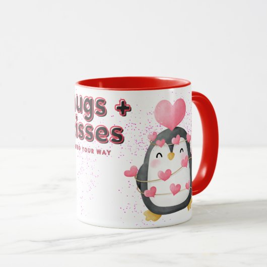 Penguin Knuffel & Kus Koffie Mok (Voorkant rechts)