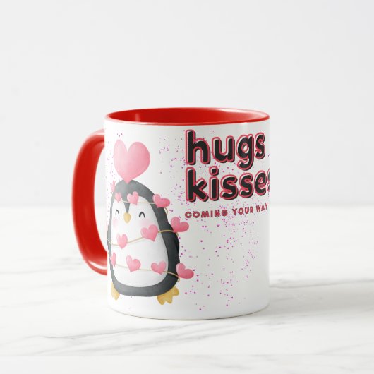 Penguin Knuffel & Kus Koffie Mok (Voorkant links)