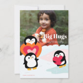 Penguin Knuffels Kinderen Foto Wenskaart Feestdagenkaart (Voorkant)