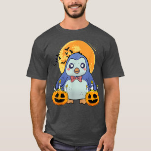 Penguin Lazy Halloween Costume Pumpkin Jack O Lant T-shirt