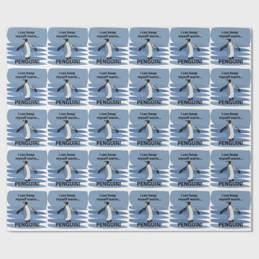Penguin Leuke Dier Grappige Verjaardag Cadeaupapier (Vlak)