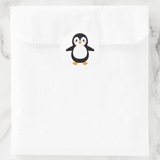 Penguin-leven Ronde Sticker (Tas)
