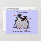 Penguin Liefde 25e Verjaardag Postkaarten Uitnodiging Briefkaart (Voorkant / Achterkant)