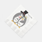Penguin liefde gepersonaliseerde bruiloft servette servetten (Hoek)