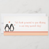 Penguin Liefde/Hoor Instapkaart Huwelijksuitnodigi Save The Date (Achterkant)