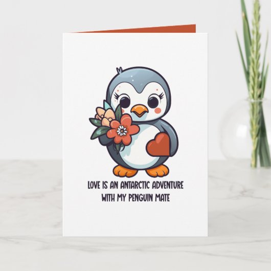 Penguin Liefde Valentijnsdag Kaart (Voorkant)