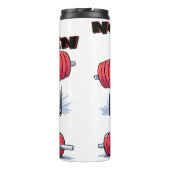 Penguin Lifting Gewichten Geen Pijn Thermosbeker (Achterkant)