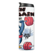 Penguin Lifting Gewichten Geen Pijn Thermosbeker (Geroteerd rechts)