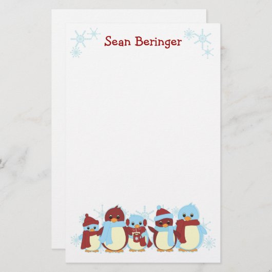 Penguin Line Briefpapier (Voorkant / Achterkant)
